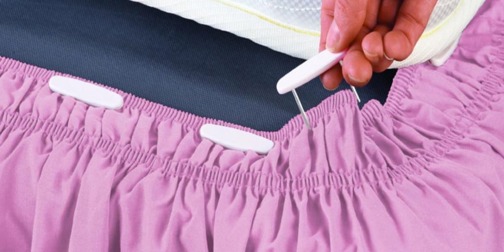 applying bed skirt pins