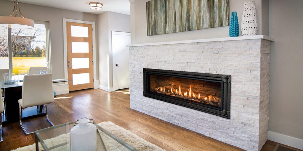 white fireplace