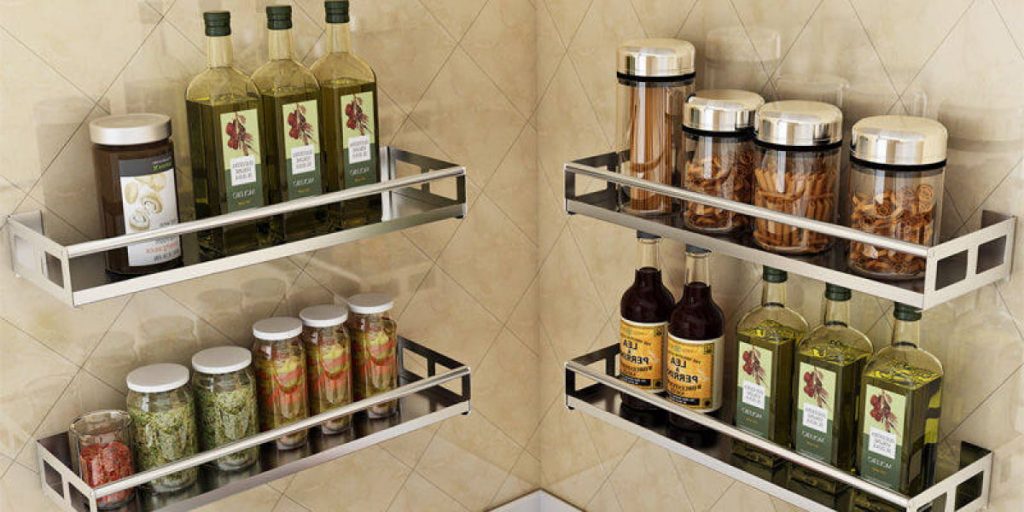 storage of spices on walls/