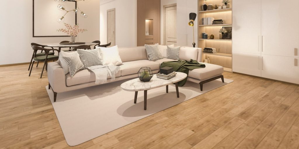 carpet-focused living room decor