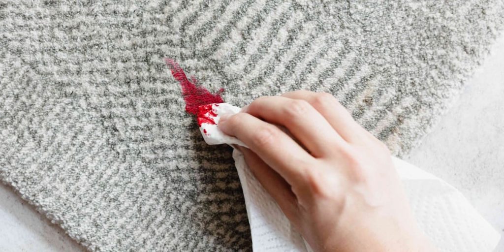removing acrylic-based paint from the carpet