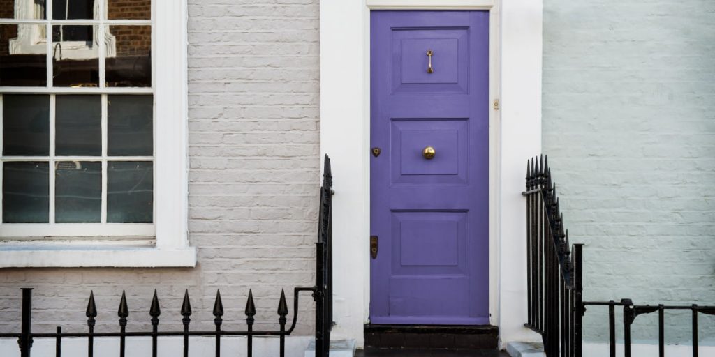 purple front door