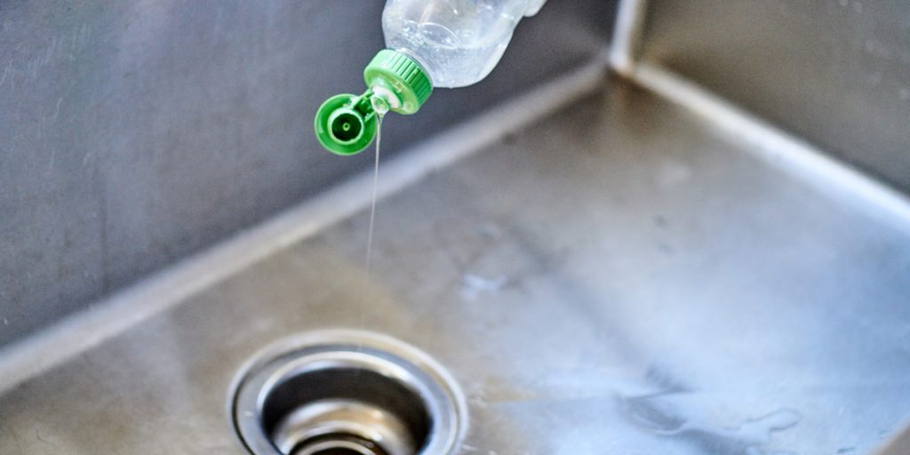 Cleaning A Sink Drain Using Dish Soap