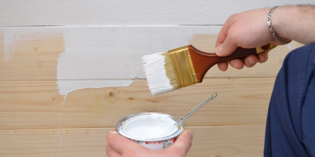 painting over wood paneling in white