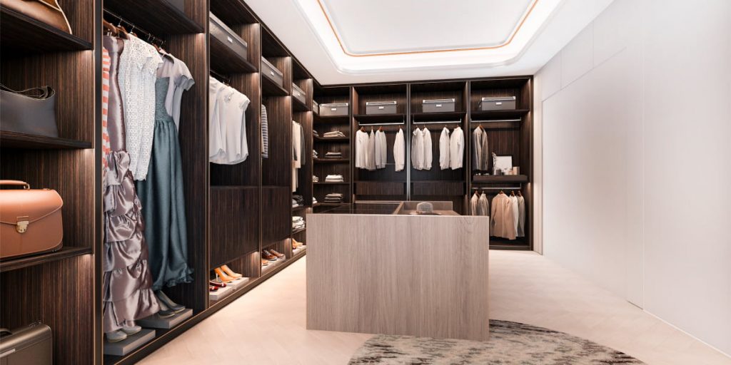 rich clothes cabinet made of wood